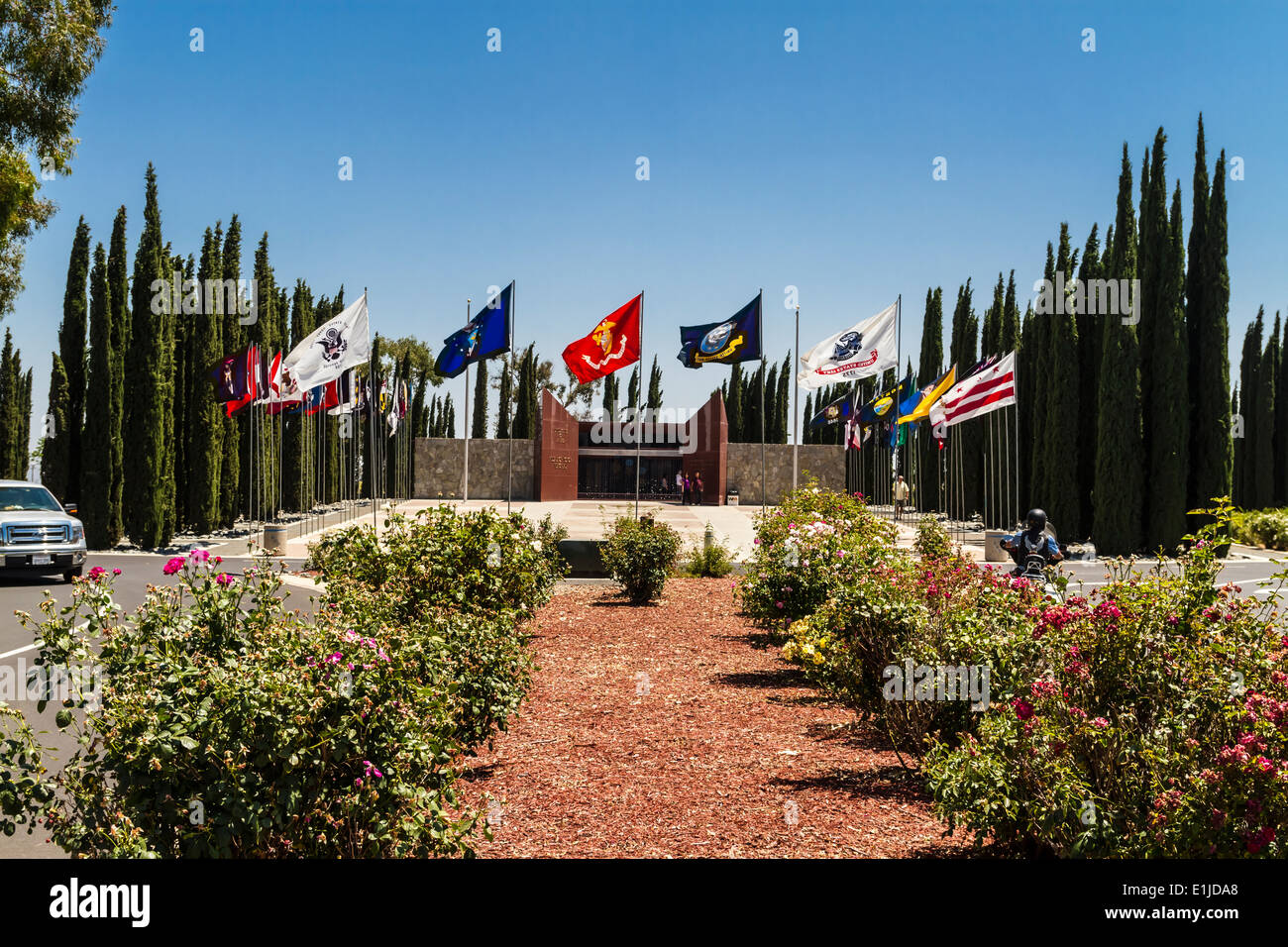 Décorations à la médaille d'honneur du Jour du Souvenir commémoratif au cimetière national de Riverside Riverside en Californie Banque D'Images