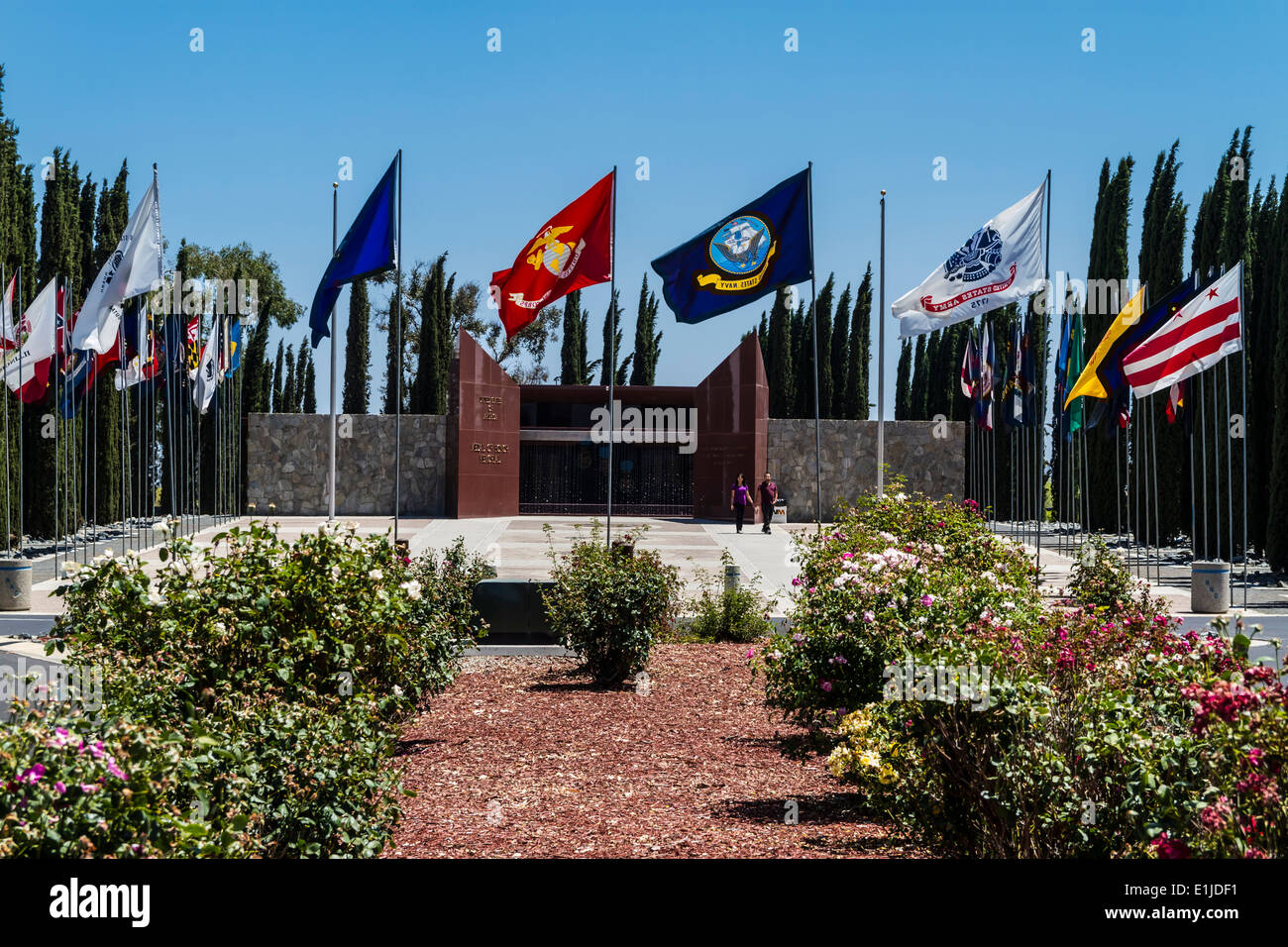 Décorations à la médaille d'honneur du Jour du Souvenir commémoratif au cimetière national de Riverside Riverside en Californie Banque D'Images