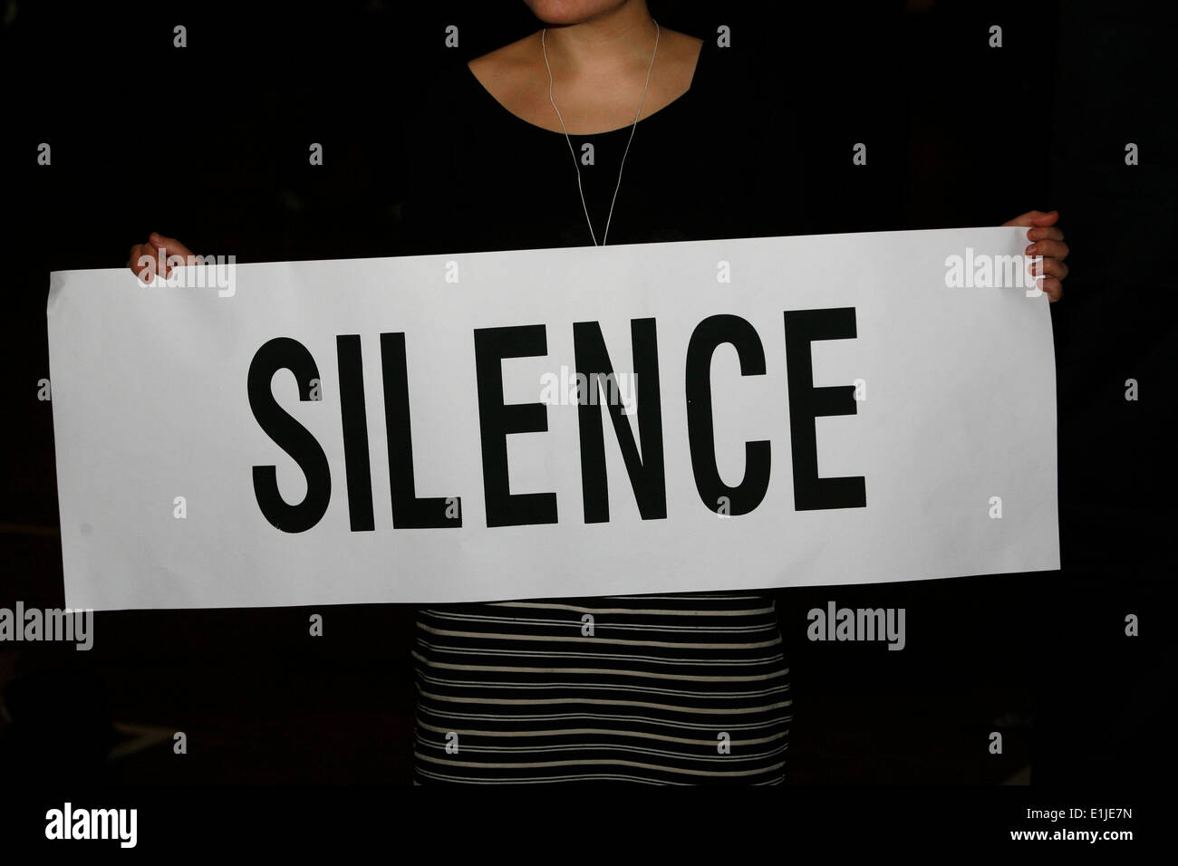 Demande de silence Banque D'Images