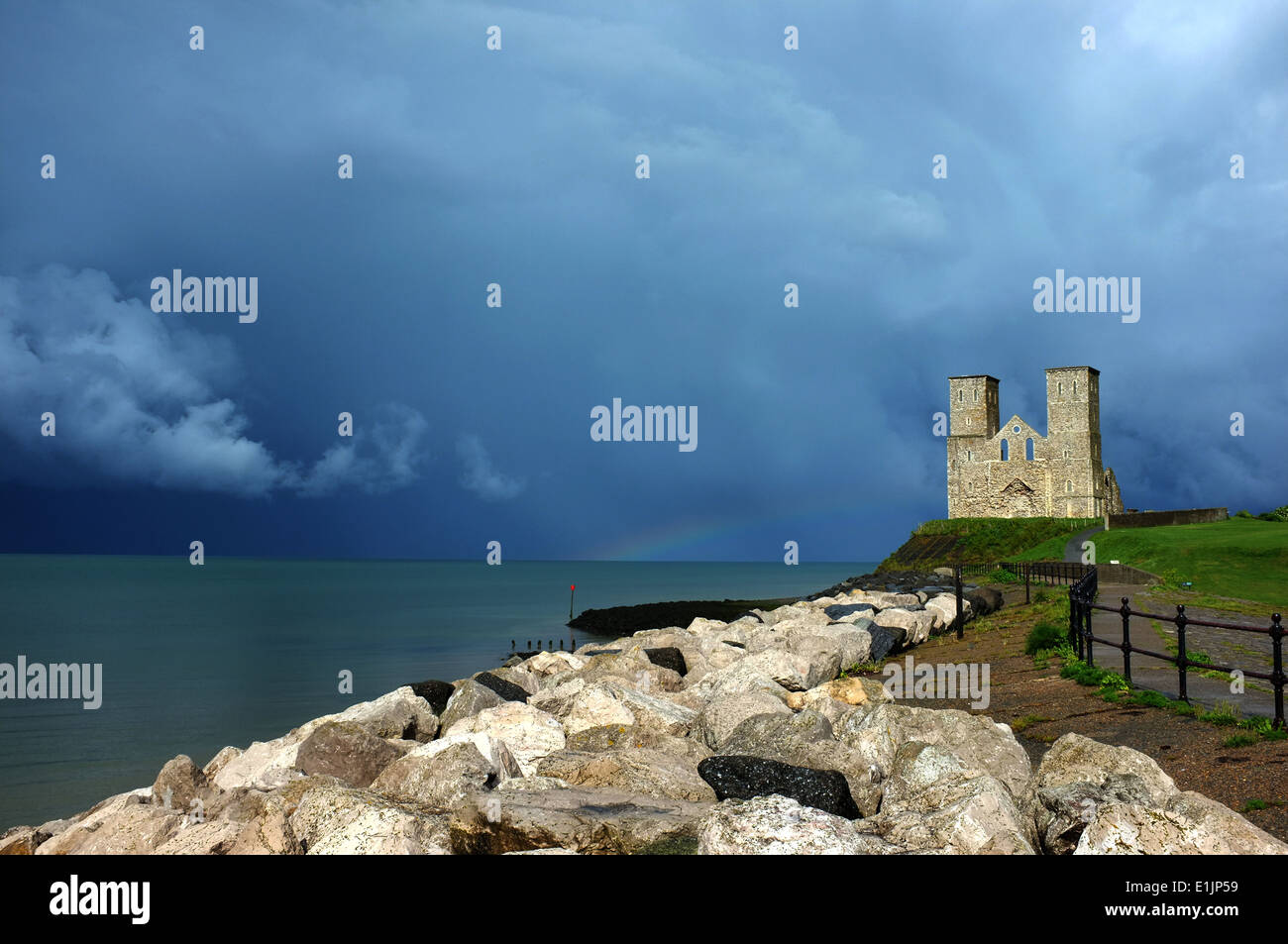 Reculver bay coastal resort kent south east of England uk 2014 Banque D'Images