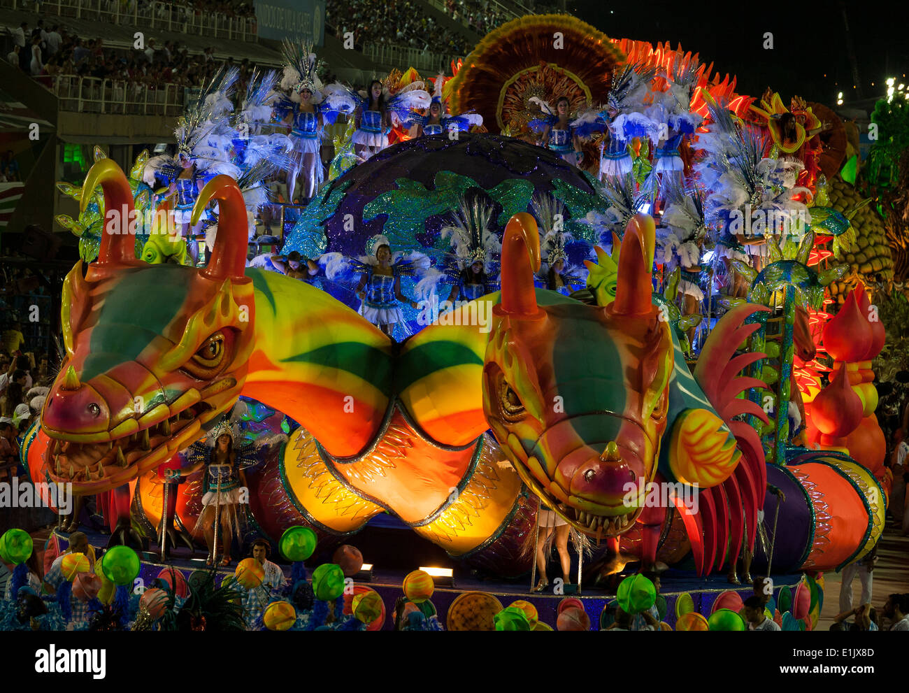 Flotteur géant de Vila Isabel Samba School, Sambadrome, Carnaval, Rio de Janeiro, Brésil Banque D'Images