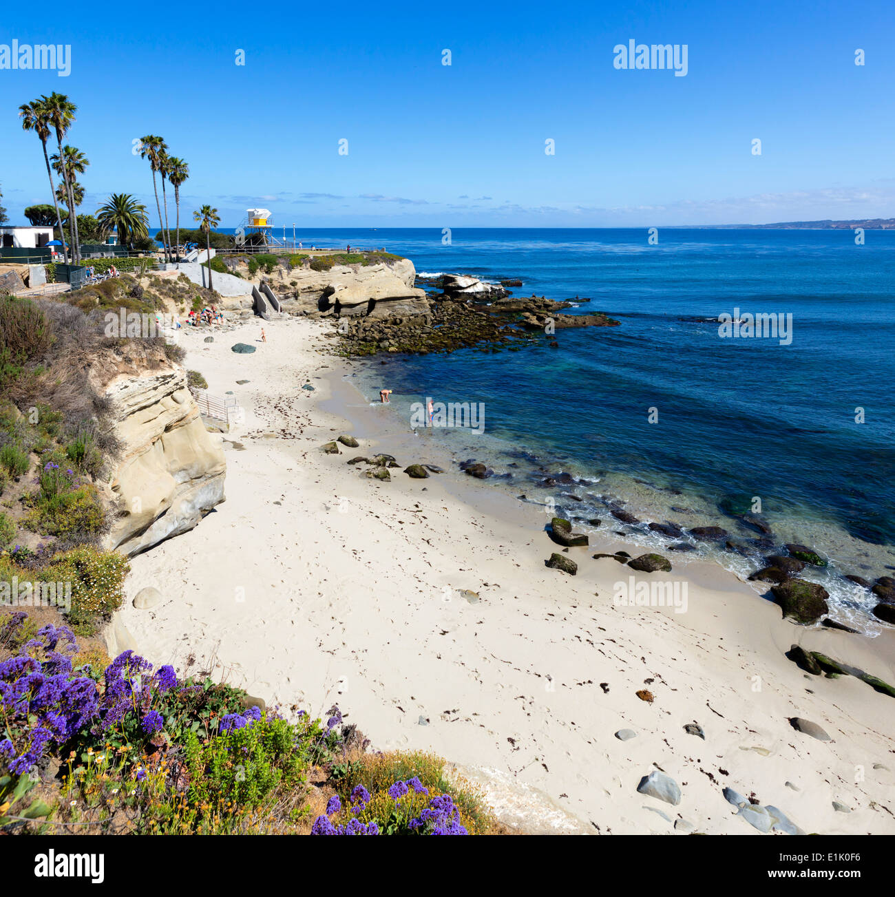 La plage de La Jolla Cove, La Jolla, San Diego County, Californie, USA Banque D'Images