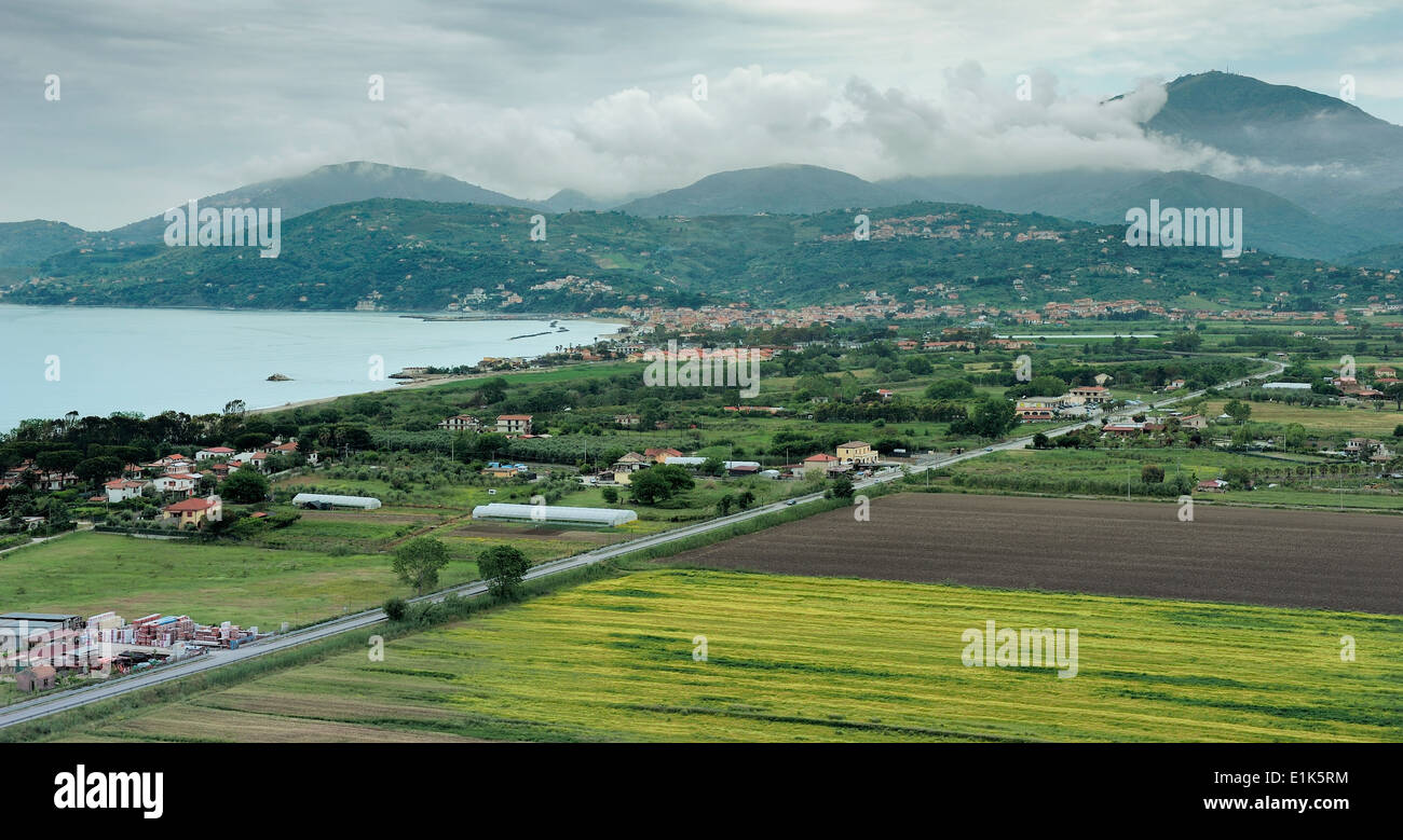Paysage rural près de Velia, Italie Banque D'Images