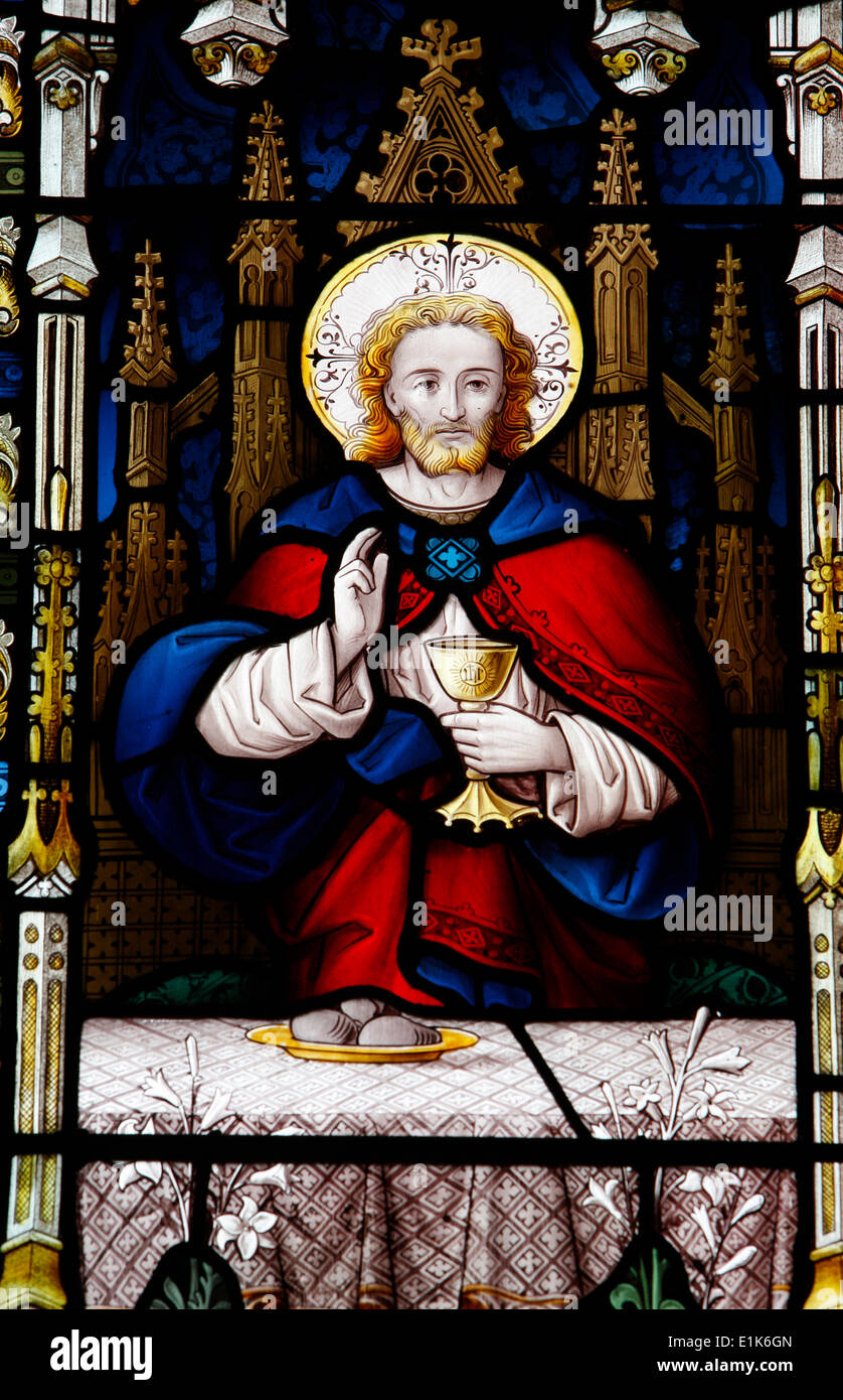 Jésus à la dernière Cène. XIX ème siècle. St John's Anglican Church. Banque D'Images