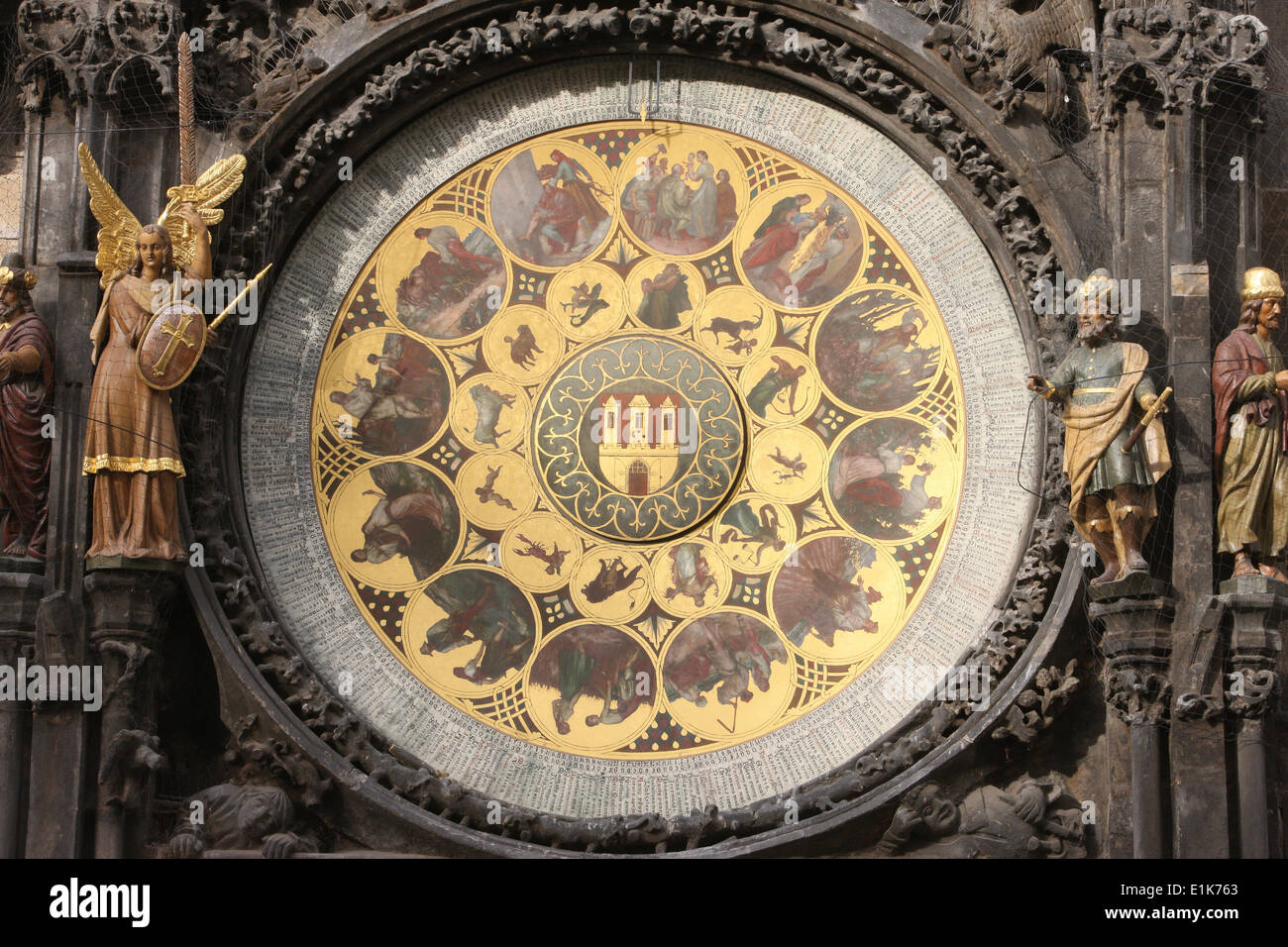 Ancien hôtel de ville de Prague horloge astronomique. 16e siècle. Banque D'Images