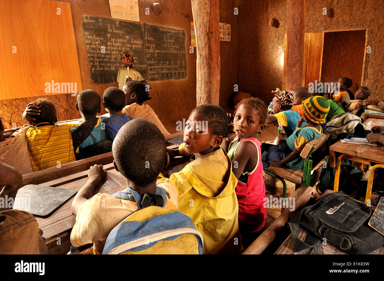École du village au Mali Banque D'Images