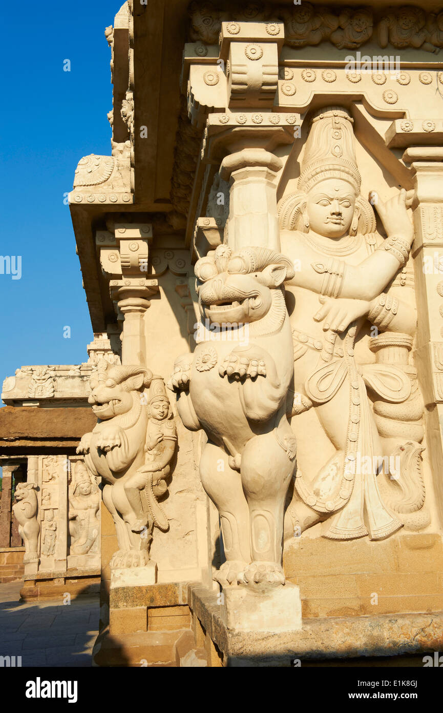 L'Inde, le Tamil Nadu, Kanchipuram, Kailasanatha temple du 8e siècle Banque D'Images