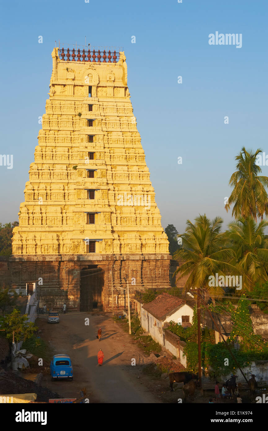 L'Inde, le Tamil Nadu, Kanchipuram, temple Devarajaswami Banque D'Images
