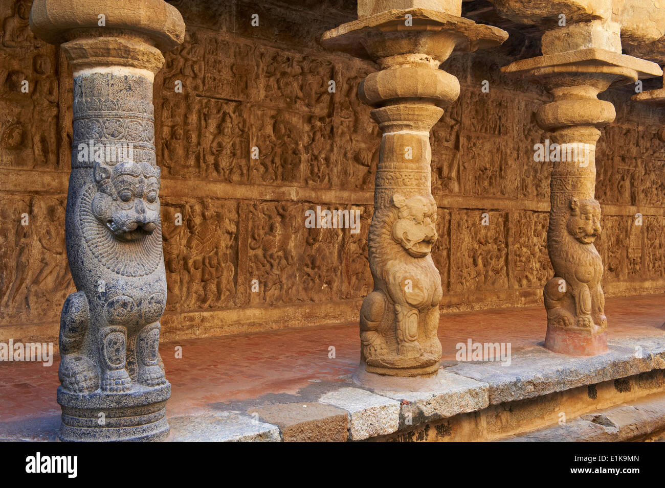 L'Inde, le Tamil Nadu, Kanchipuram, Vaikunta Perumal temple Banque D'Images