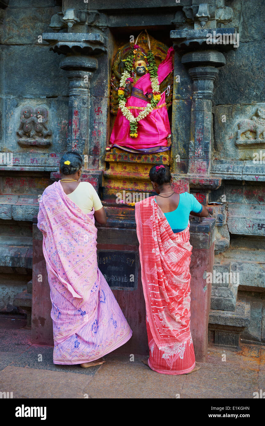 L'Inde, le Tamil Nadu, Tiruvannamalai, pèlerins à Arunachaleswar temple Banque D'Images