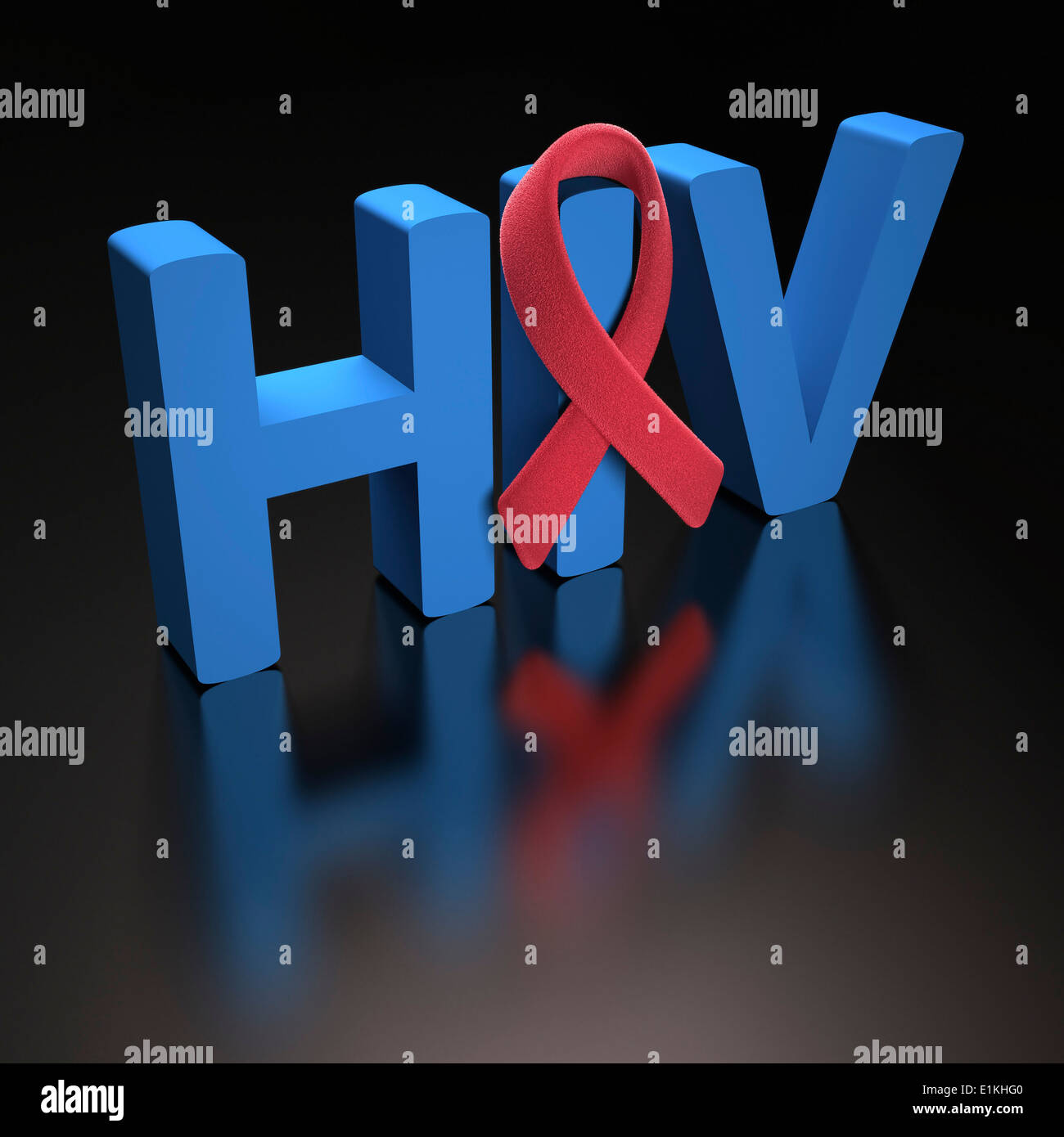 De l'oeuvre le ruban rouge symbolisant le SIDA (syndrome d'immunodéficience acquise) prise de conscience. Banque D'Images