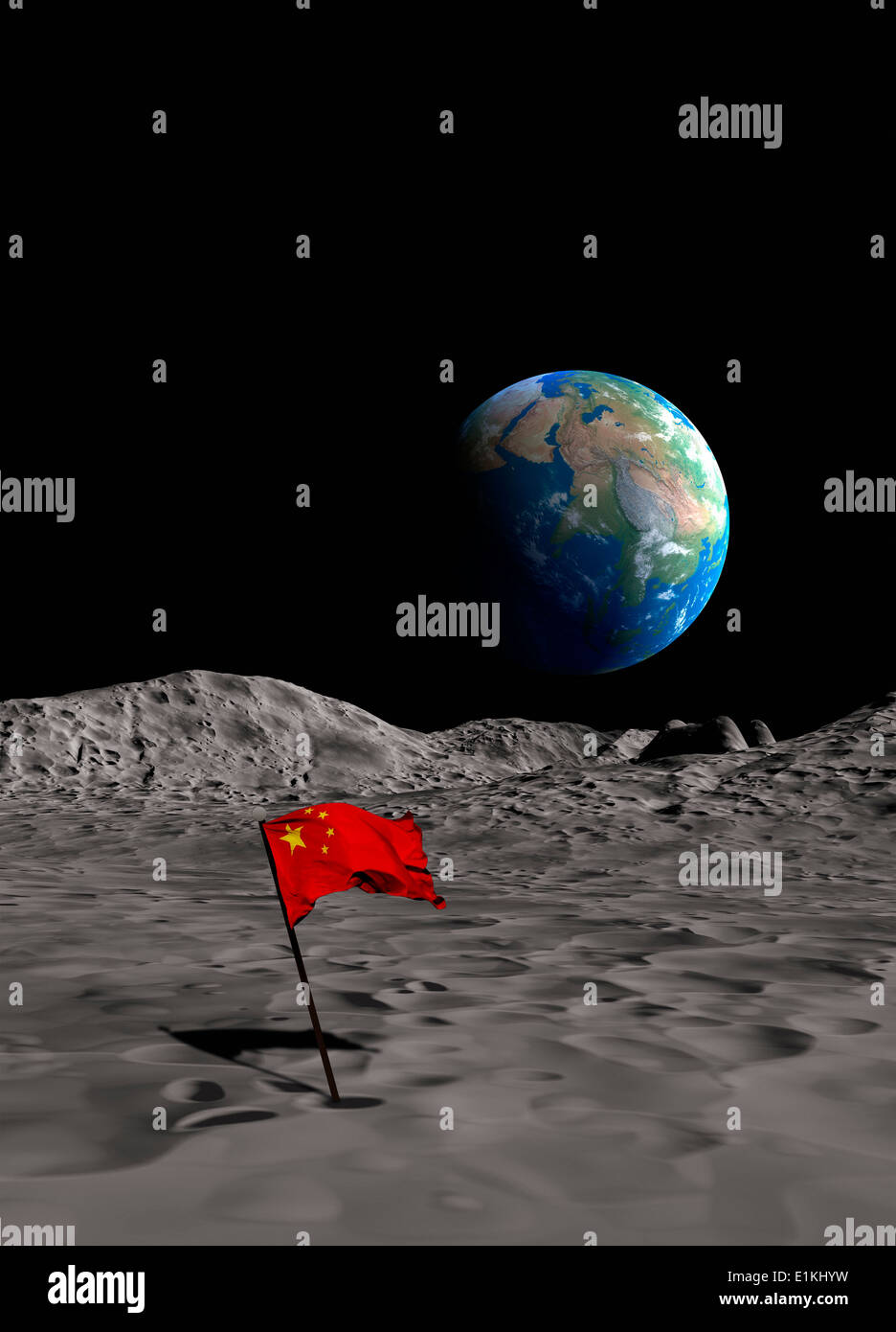 Drapeau sur la lune Banque de photographies et d’images à haute ...