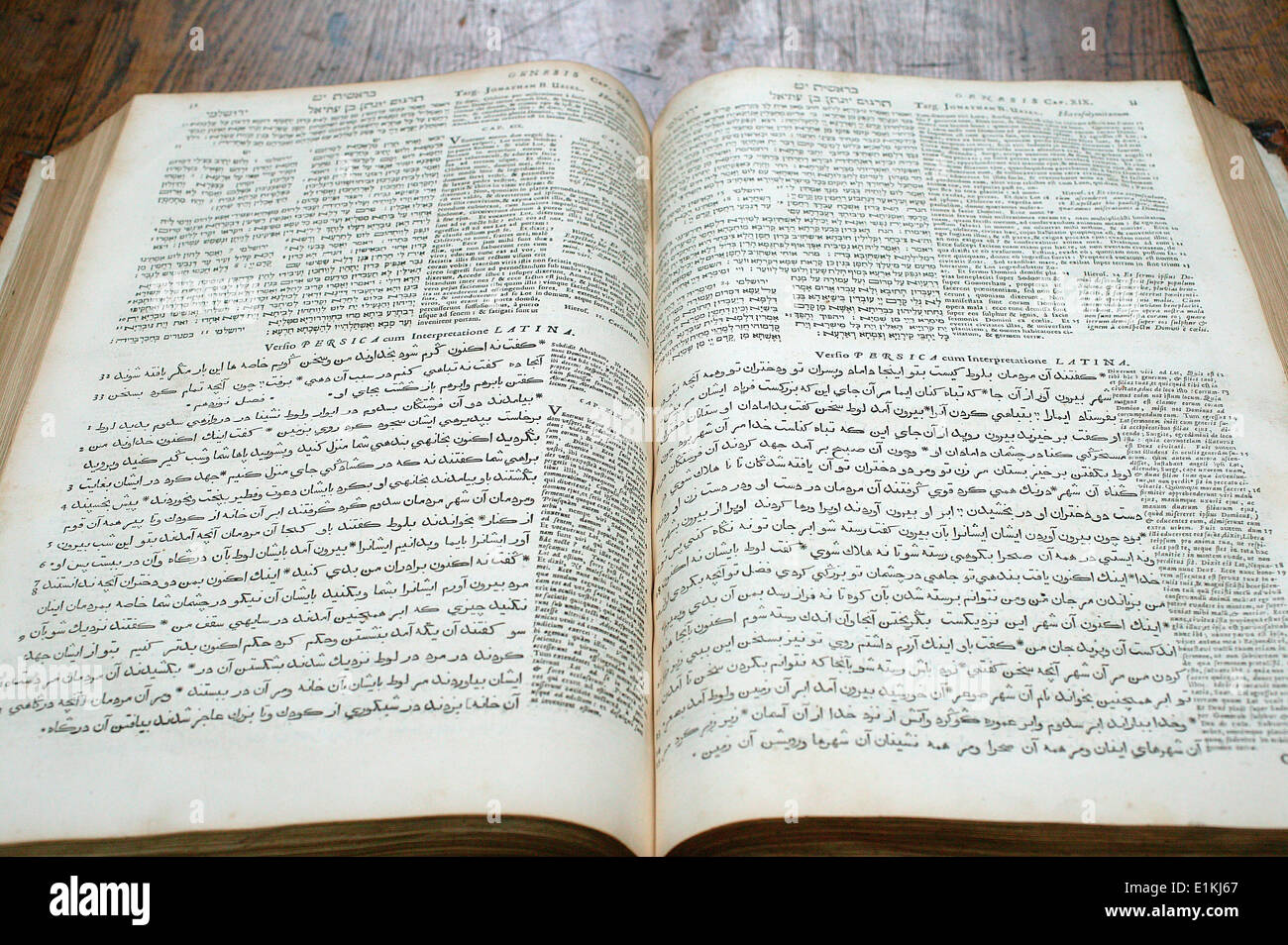 Bible en hébreu, latin et arabe Banque D'Images