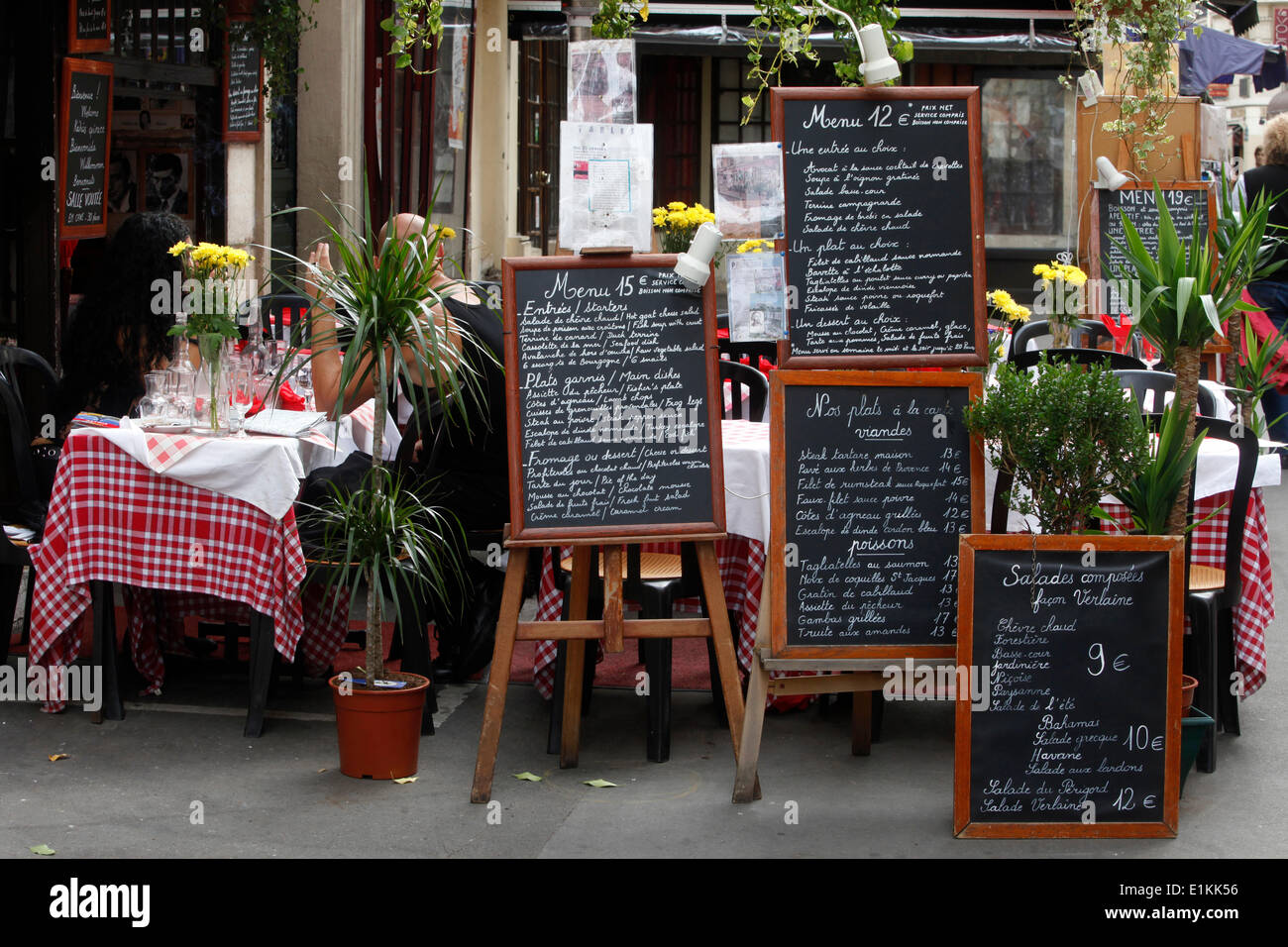 Restaurant dans le Quartier Latin, à Paris Banque D'Images
