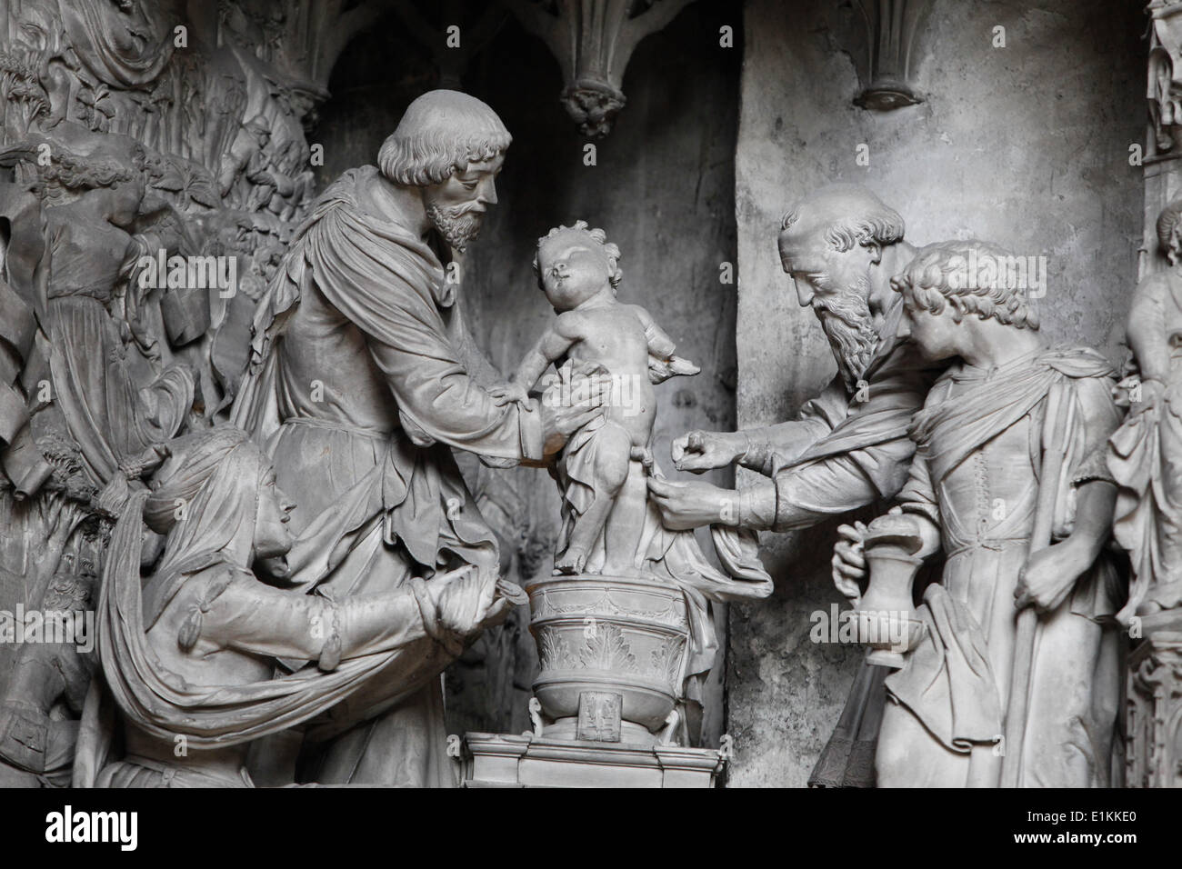 Notre-Dame de la cathédrale de Chartres Statues autour du choeur Banque D'Images