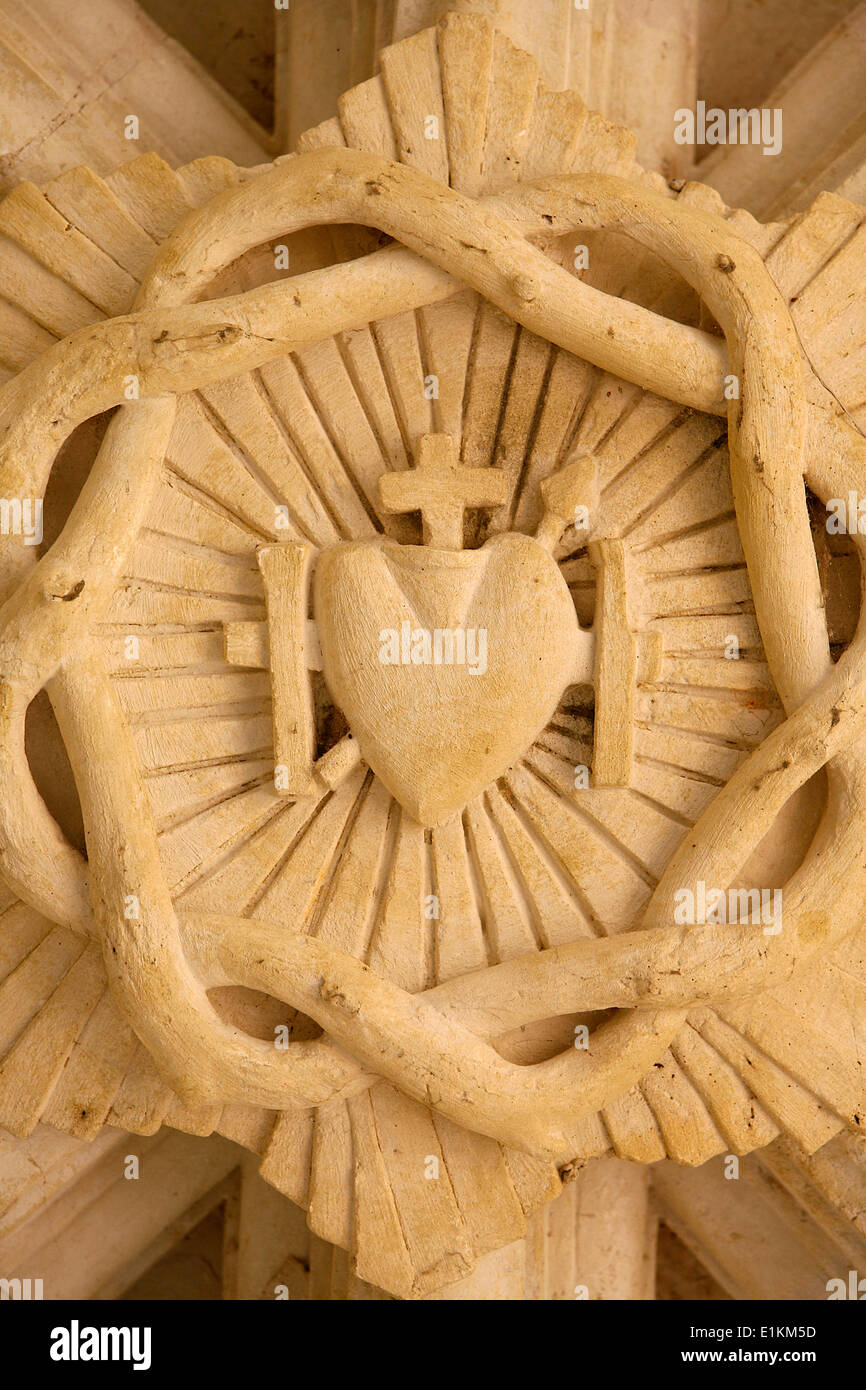 Cloître de l'abbaye de Fontevraud keystone Banque D'Images