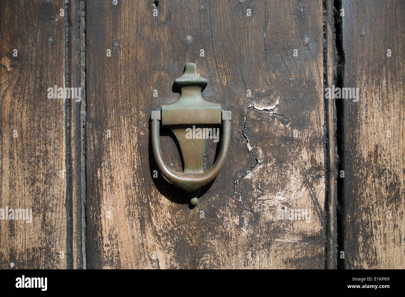 Heurtoir de porte en bois pâle, Banque D'Images