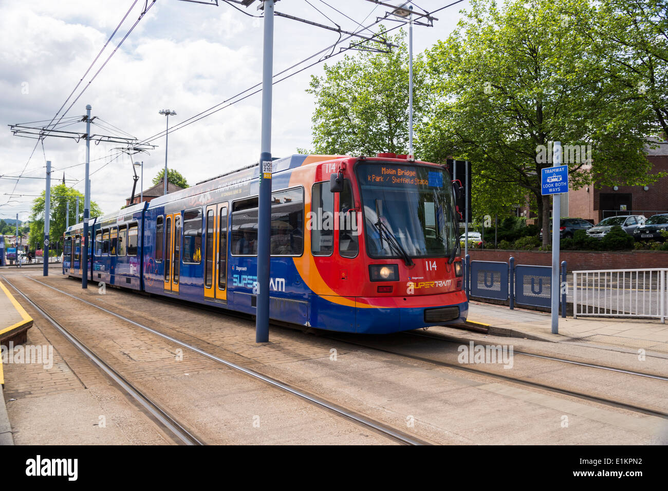 Stagecoach Supertram dans Sheffield Sheffield South Yorkshire Angleterre Banque D'Images