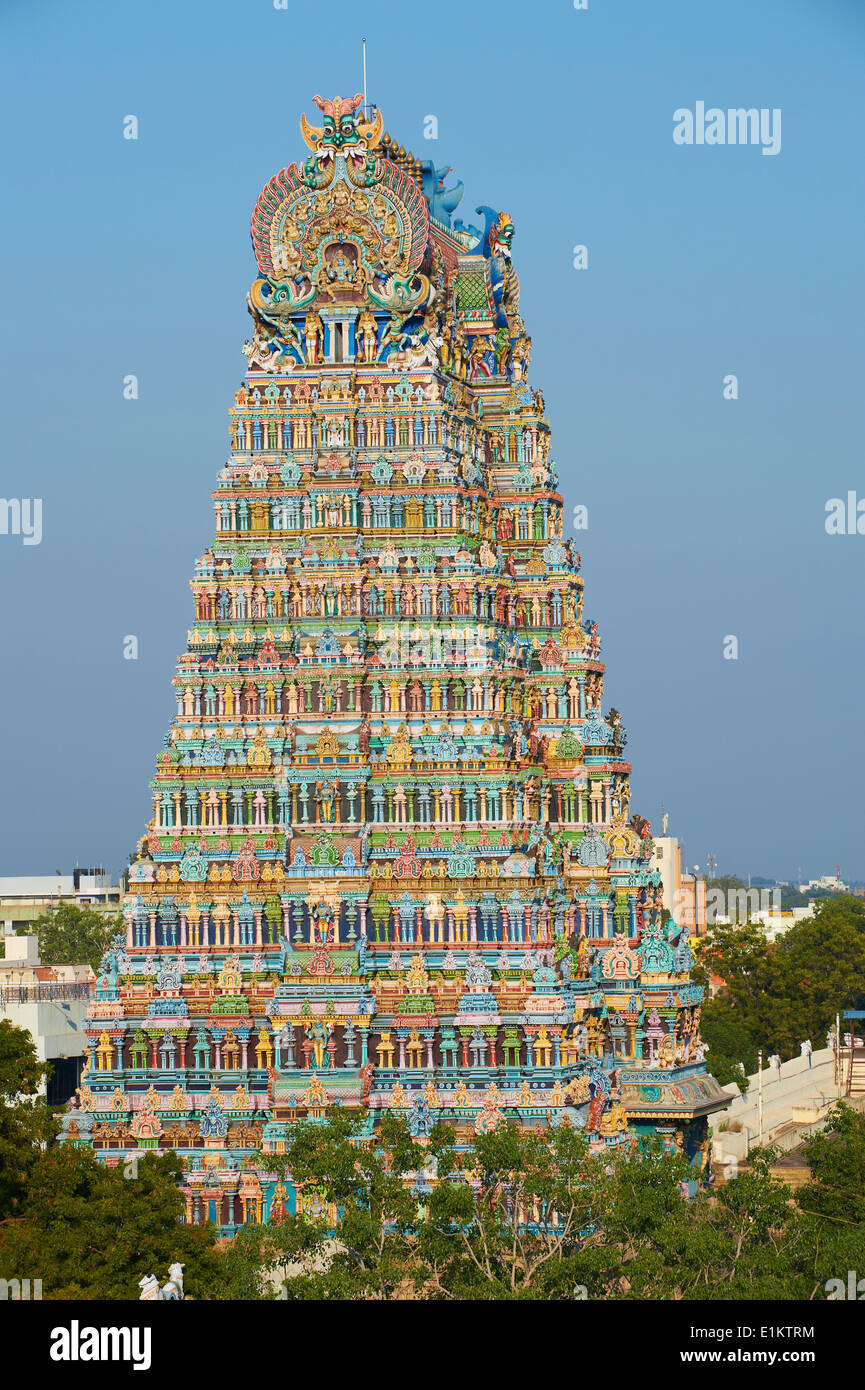 L'Inde, le Tamil Nadu, Madurai, Sri Meenakshi temple Banque D'Images