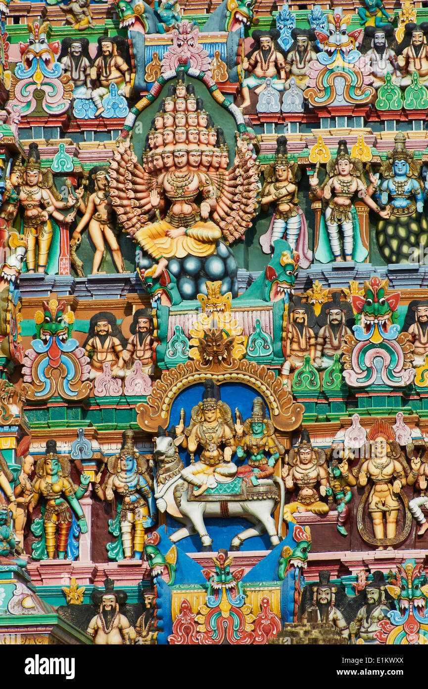L'Inde, le Tamil Nadu, Madurai, Sri Meenakshi temple Banque D'Images