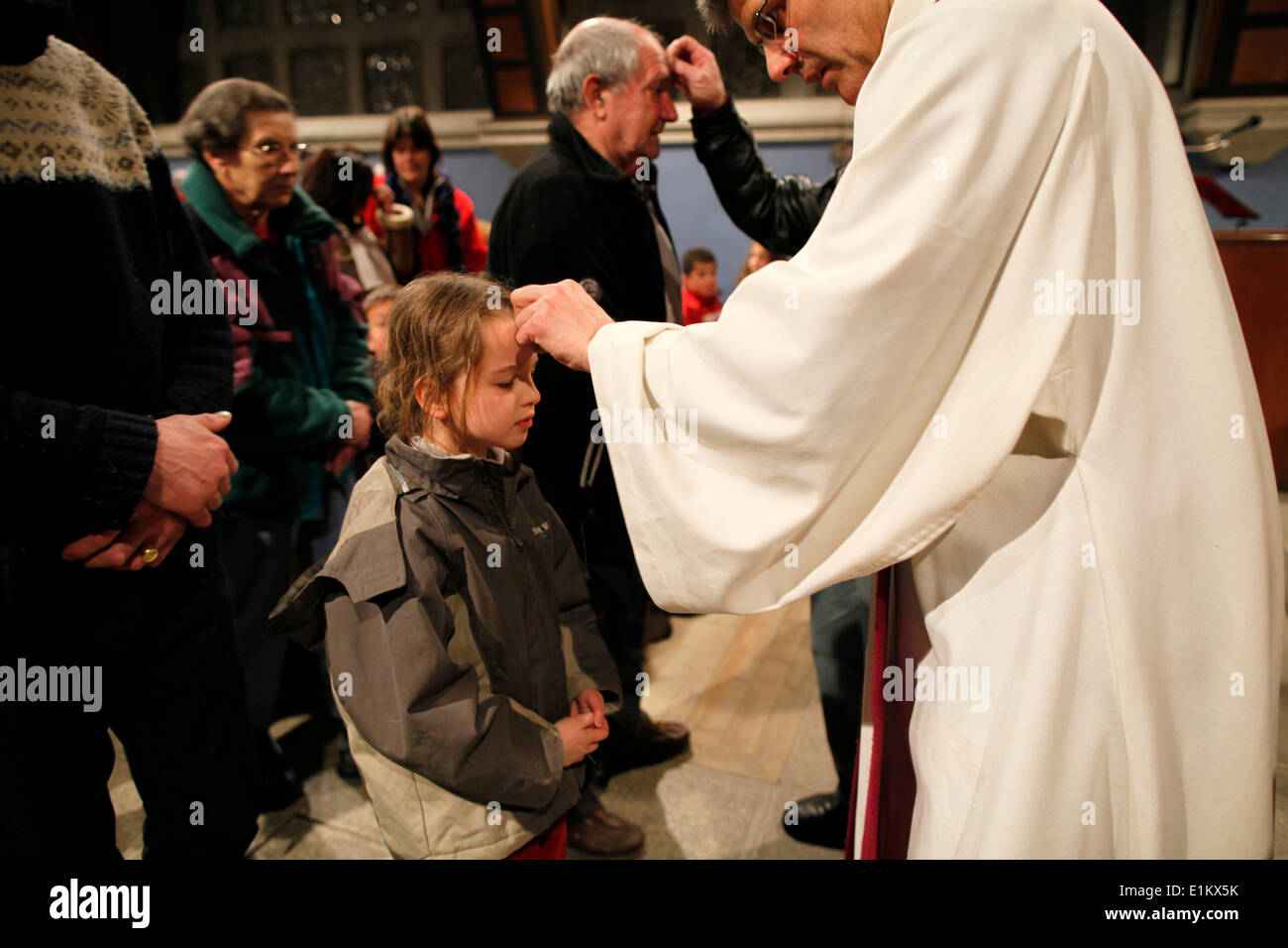 Le mercredi des cendres messe à Notre-Dame de toute Gr‰ce church Banque D'Images