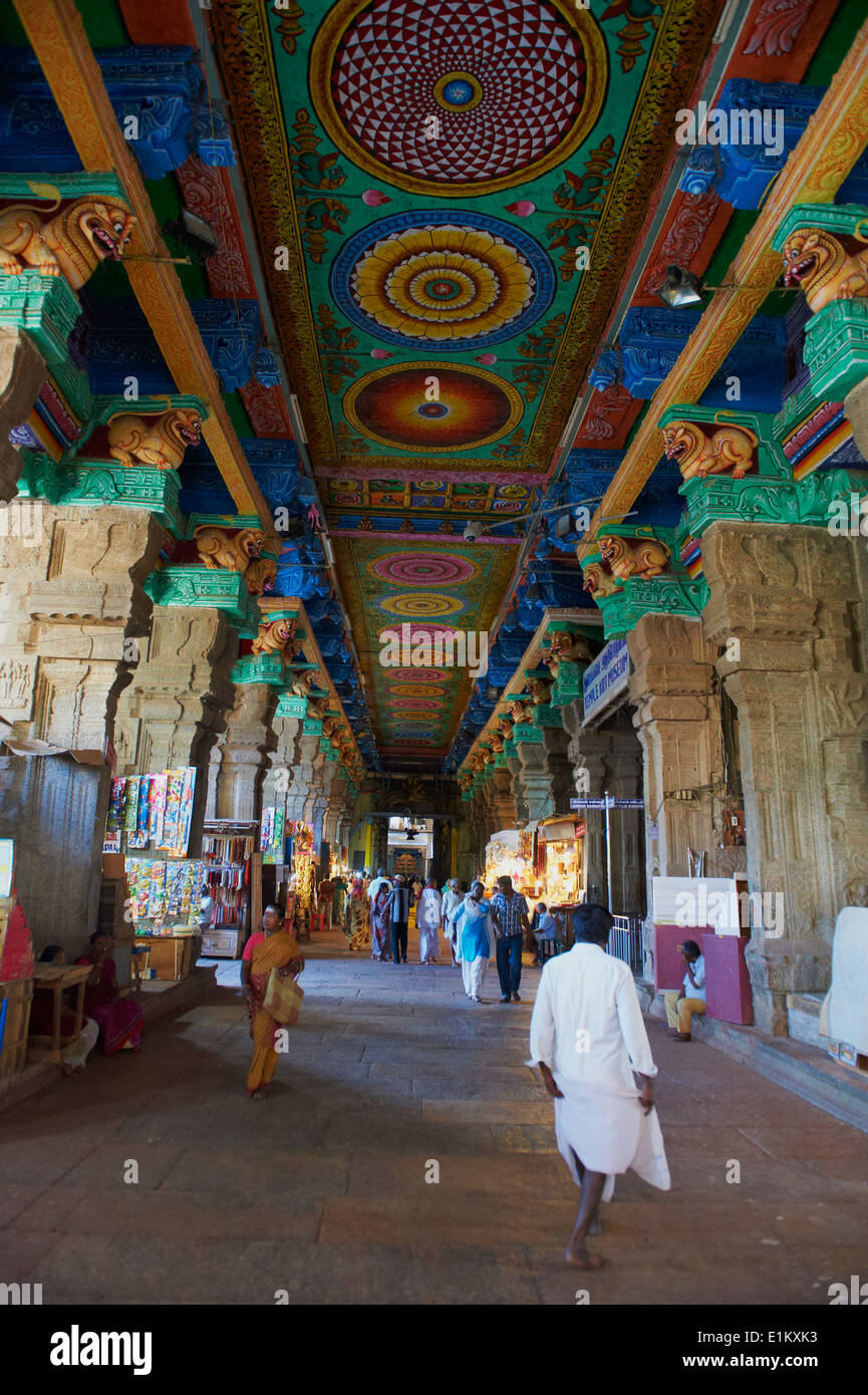L'Inde, le Tamil Nadu, Madurai, Sri Meenakshi temple Banque D'Images
