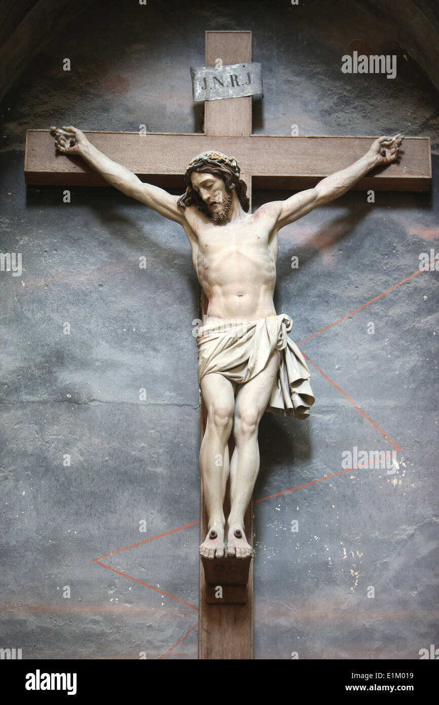 Crucifix dans l'abbaye de la Sainte-Trinité Banque D'Images
