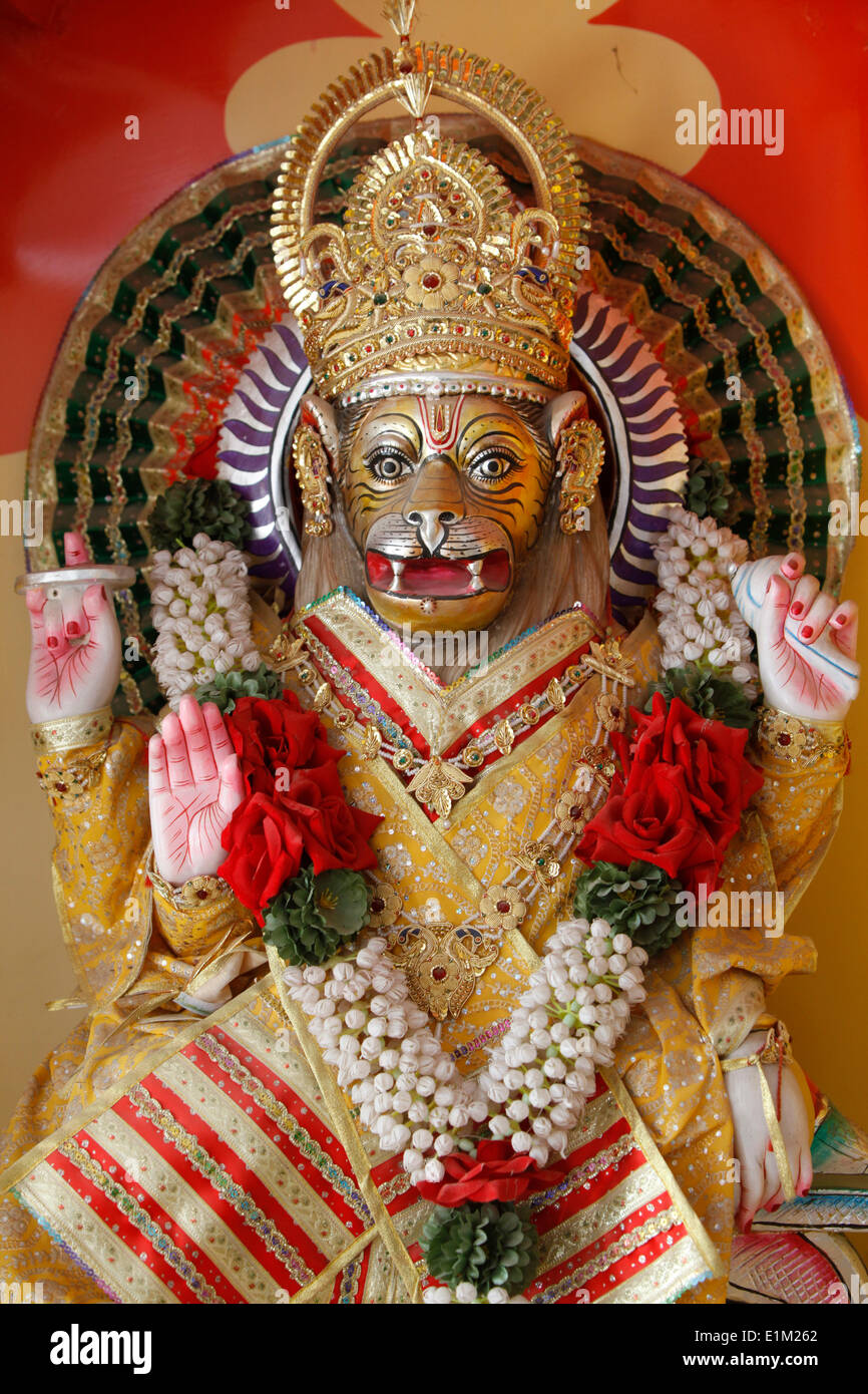 Lakshman temple à Rishikesh : Nara simha (man lion), 4ème incarnation de Vishnu Banque D'Images