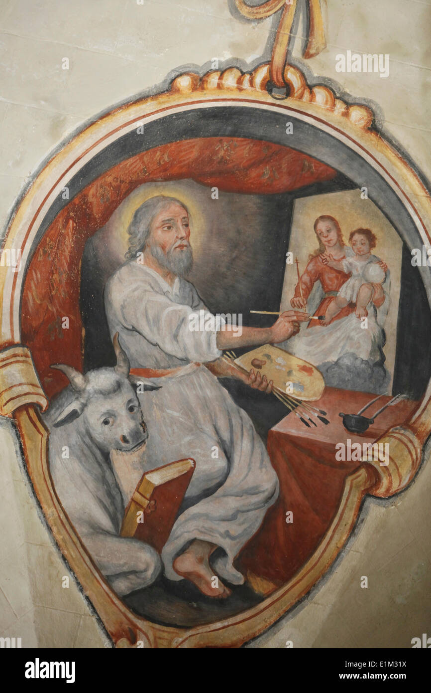 Fresque de l'église Saint Luc Maglie : peinture Banque D'Images