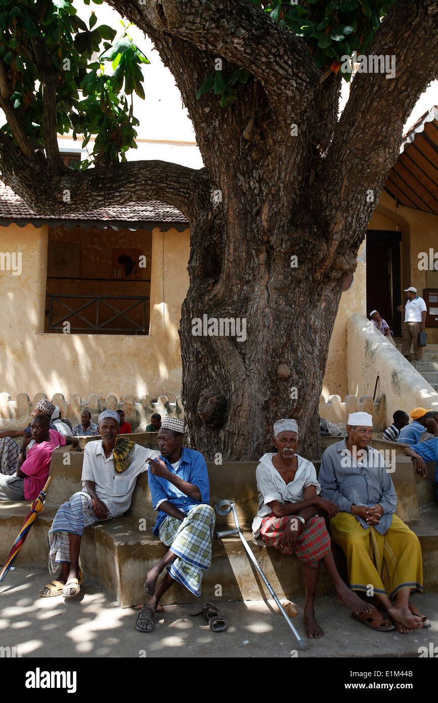 Place de la ville de Lamu Banque D'Images