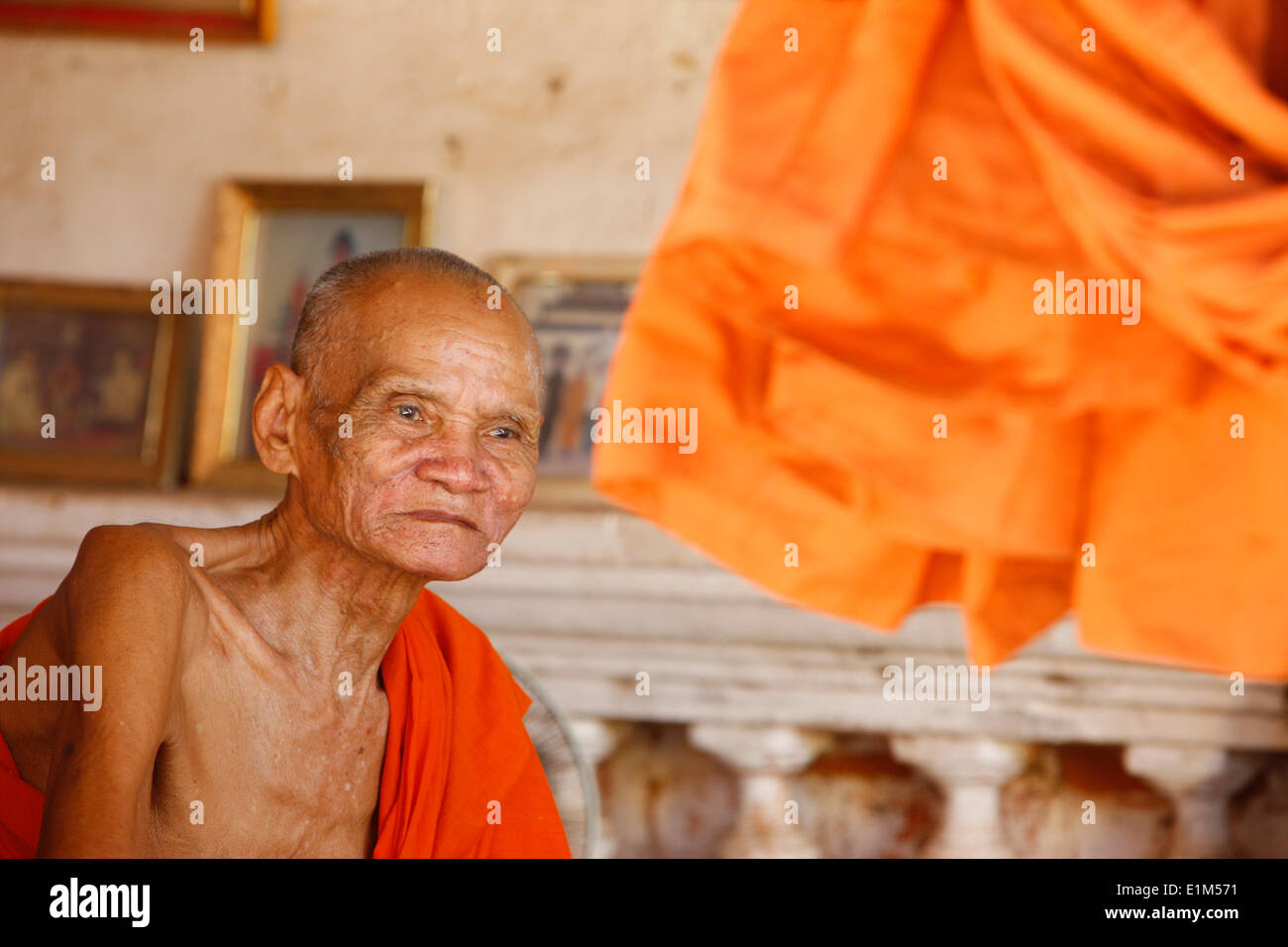 Wat Bo, à Siem Reap. Ancien moine bouddhiste. Banque D'Images