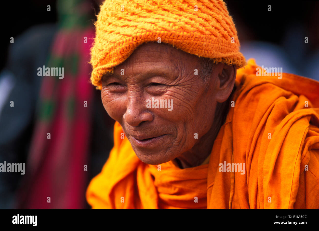 Ancien moine bouddhiste Banque D'Images