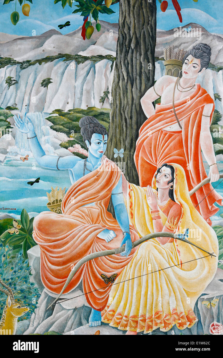Rama, Sita et Laxman. Pashupatinah Banque D'Images