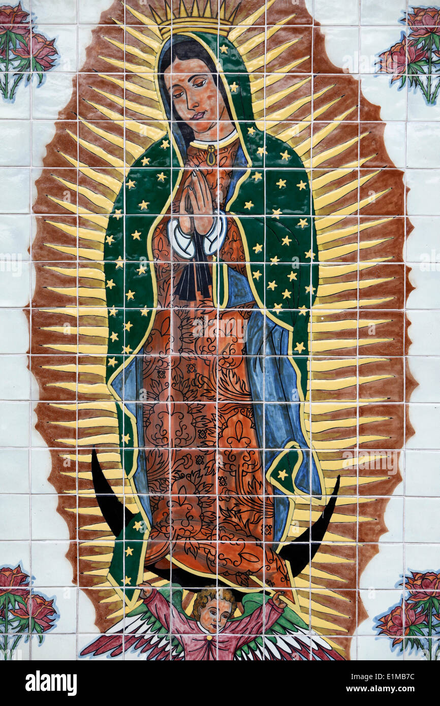 Mosaïque de Notre Dame de Guadalupe en mission Nombre de Dios Banque D'Images