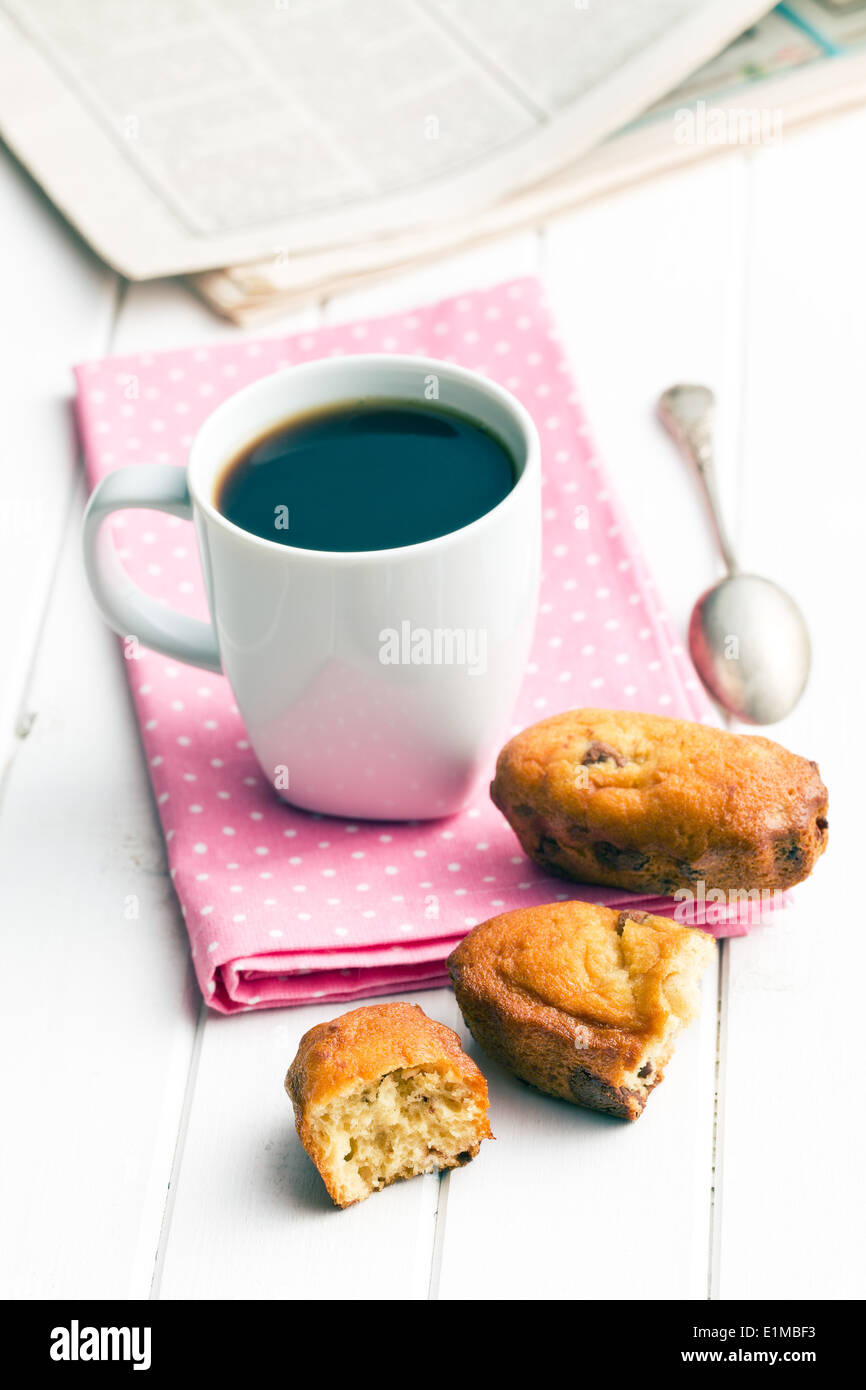 Le petit-déjeuner. sweet dessert et café Banque D'Images