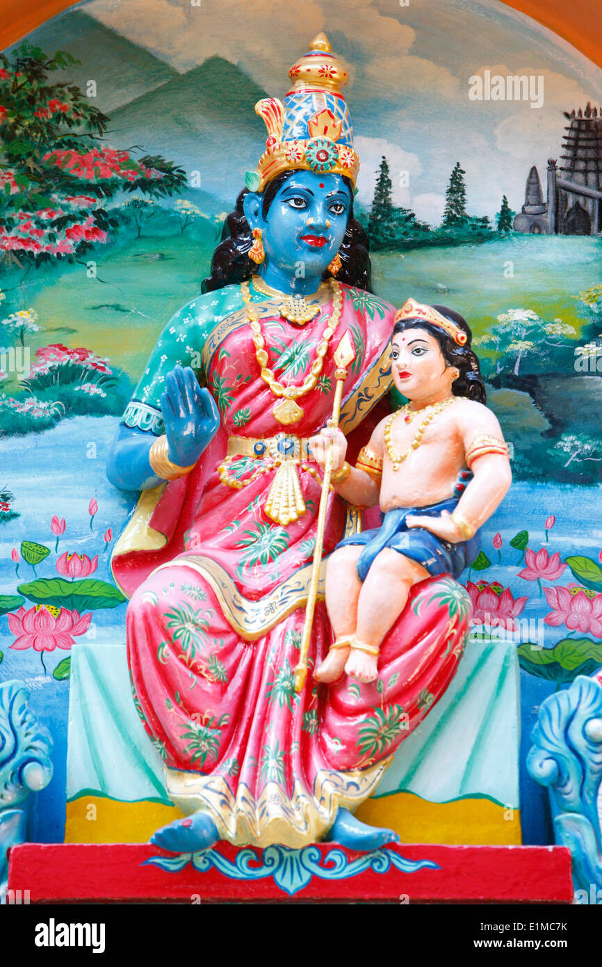 Temple de Mariamman. Murugan, le seigneur de guerre, est le fils de seigneur Shiva et la déesse Parvati Banque D'Images