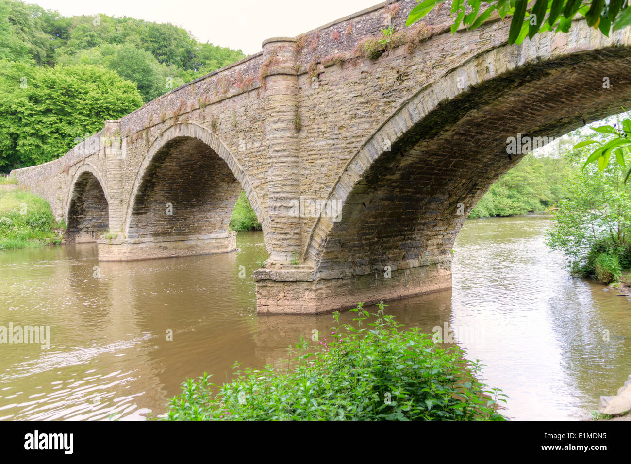 Dinham Pont sur la rivière Teme dans Ludlow Shropshire Banque D'Images