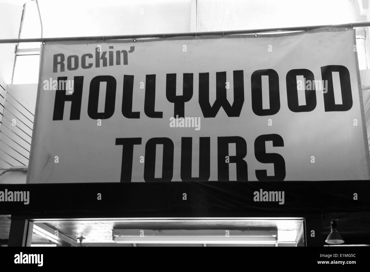 Rockin' Hollywood Tours signe. Banque D'Images