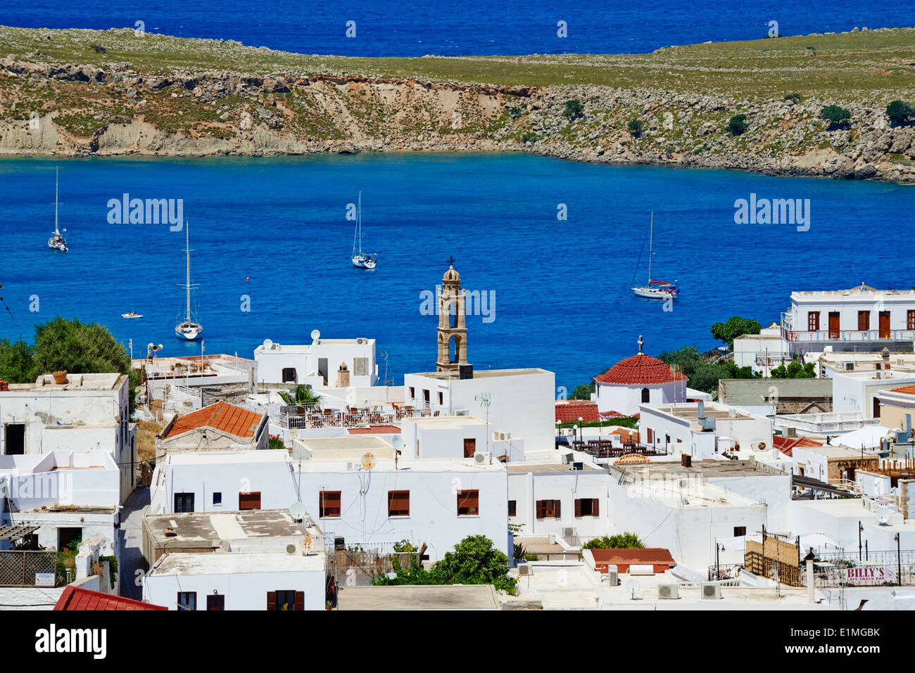 La Grèce, l'archipel du Dodécanèse, l'île de Rhodes, Lindos Village Banque D'Images