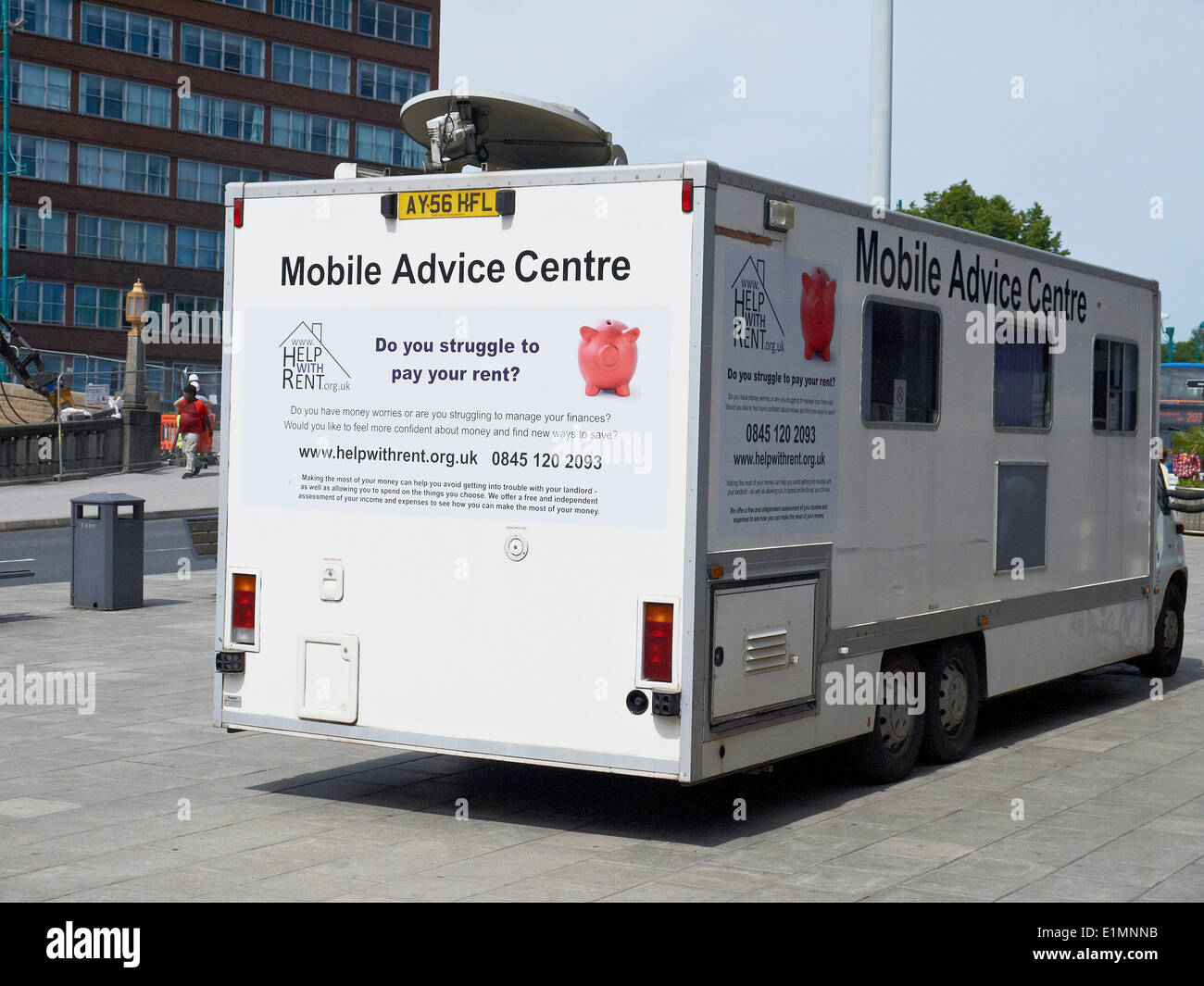 Centre de conseils mobile sur place Mersey à Stockport Cheshire UK Banque D'Images