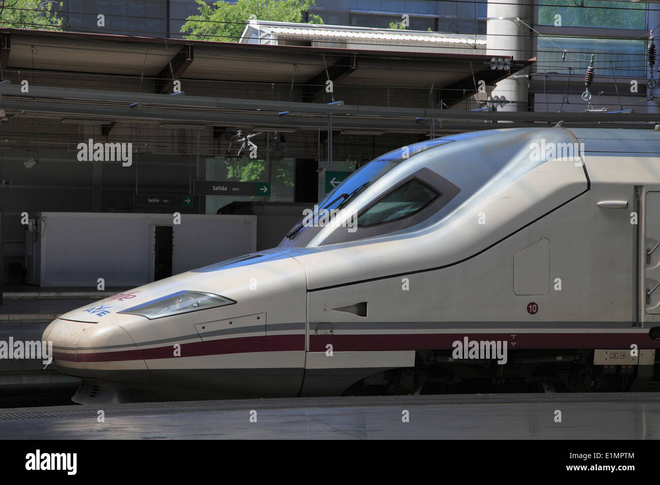 Espagne, Madrid, Atocha, d'haute spreed train, locomotive, Banque D'Images