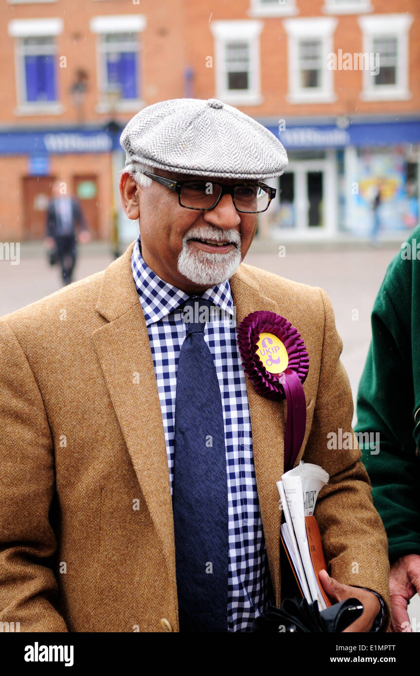 Le 05 juin 2014 pour l'élection partielle de Newark .parti UKIP . Amjad Bashir'EMP . Banque D'Images