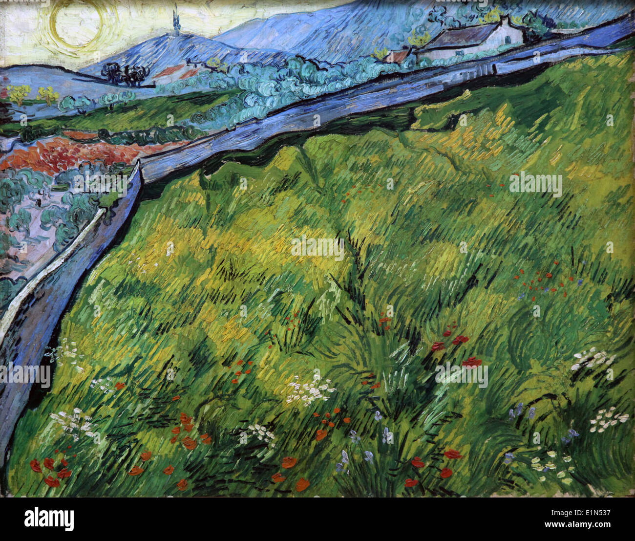 Vincent van Gogh champ de blé avec ci-joint.soleil levant.fin mai 1889 Banque D'Images