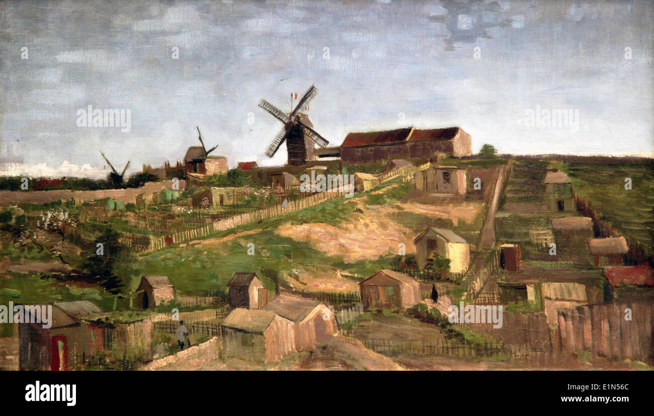 La colline de Montmarte.la Butte.avril-mai (1886) peinture de maître de Vincent van Gogh (1853-1890). Banque D'Images
