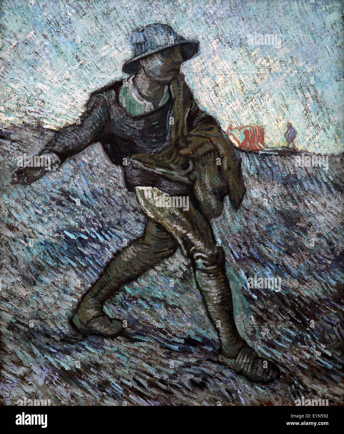 Le semeur (1890).(après le millet) peinture de Vincent van Gogh (1853-1890) Banque D'Images