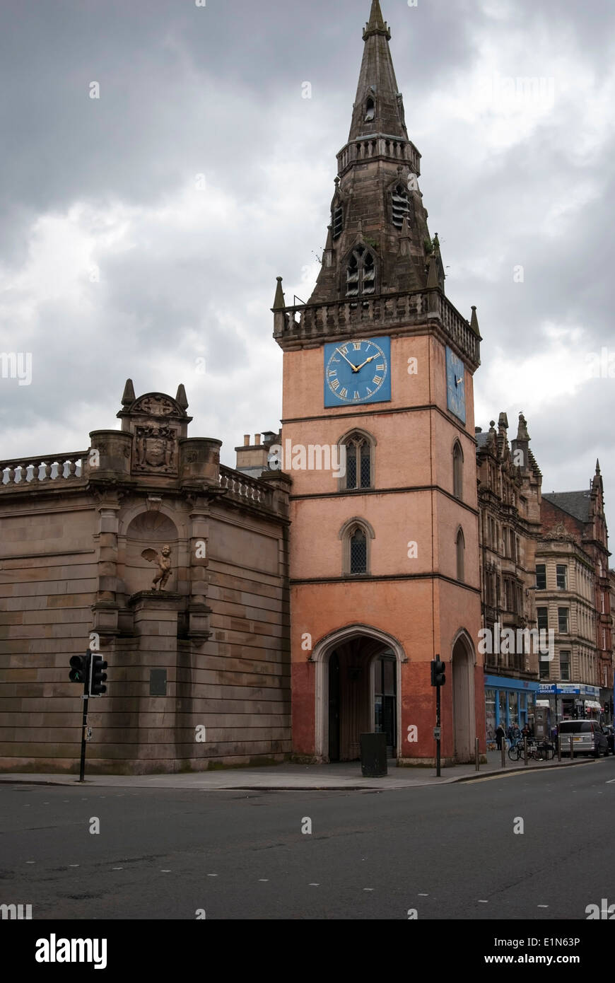 La Tron Kirk clocher de l'Église et clocher de la ville marchande Trongate près de Glasgow contre l'Ecosse Banque D'Images