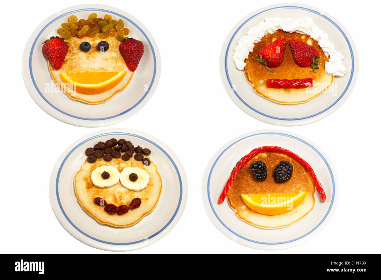 Decorees Avec Des Crepes Quatre Visages Droles Photo Stock Alamy