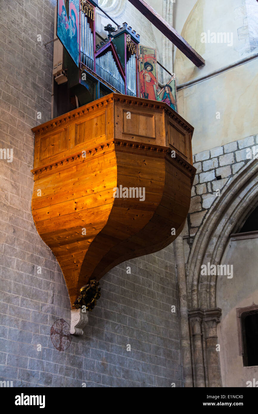 Le plus ancien orgue jouable dans la basilique de Valère à Sion, Suisse Banque D'Images
