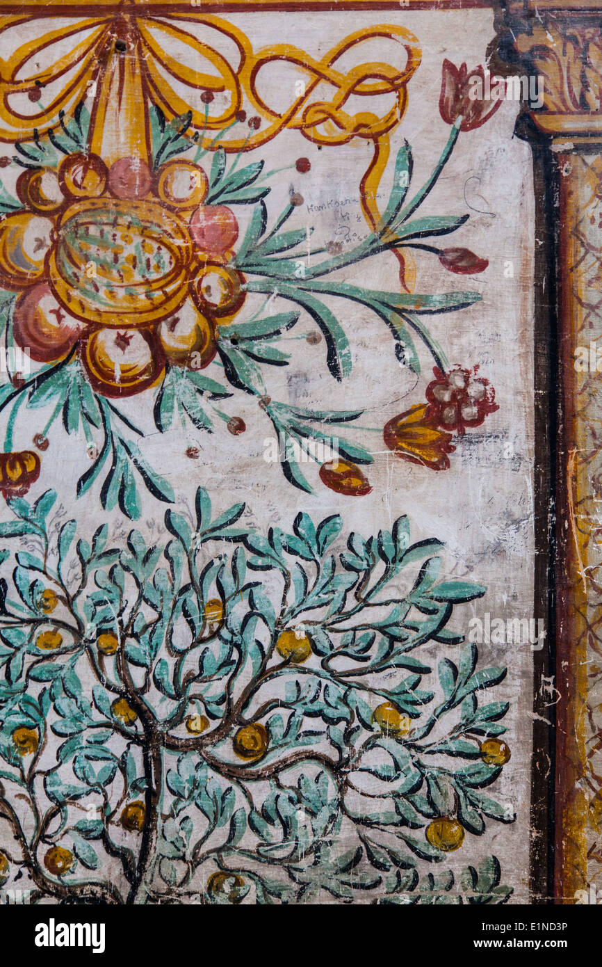 Peintures murales de la basilique de Valère, sion, datant de 1451 Banque D'Images