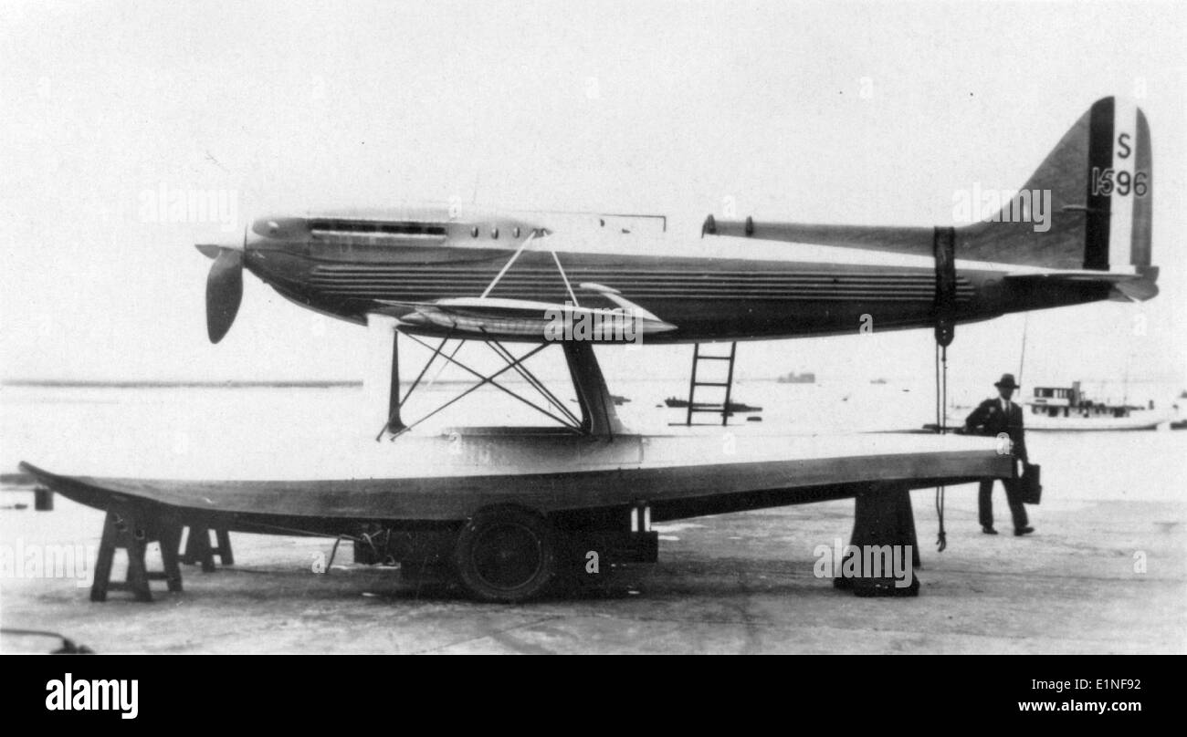 Le Supermarine S.6B, S1596, était un hydravion de course britannique utilisé pour battre le record du monde de vitesse pour hydravions en 1931. Il a été conçu par Supermarine, la même société qui a plus tard produit l'emblématique Spitfire. Banque D'Images